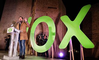 Abascal, en un mitin de Vox. |  EFE