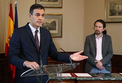 Pedro Sánchez y su aliado comunista, Pablo Iglesias |  EFE
