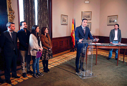 Pedro Sánchez habla de su pacto con Iglesias. |  Jesús Hellín (Europa Press)