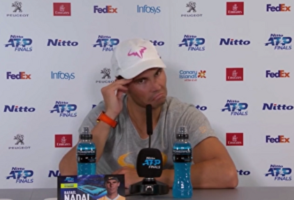 Rafa Nadal en el momento de la pregunta. |  Twitter