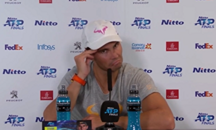 Rafa Nadal en el momento de la pregunta. |  Twitter