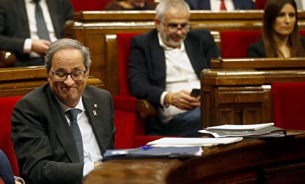 Quim Torra, en una sesión reciente en el Parlamento catalán |  EFE