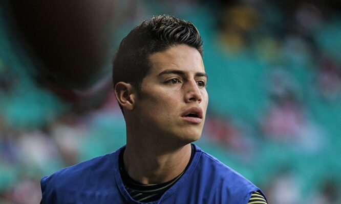 James Rodríguez, en un entrenamiento con la selección colombiana. | Cordon Press