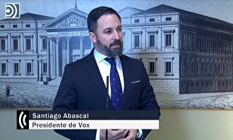 Santiago Abascal denuncia el "blanqueamiento mutuo" entre el PSOE y Podemos