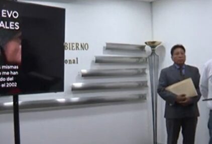 El ministro Murillo presenta el audio de Evo Morales. |  Imagen TV