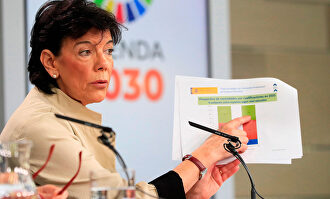 Celaá, durante la rueda de prensa. |  EFE