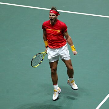 Rafa Nadal empató la serie a uno y ganó en dobles. |  EFE