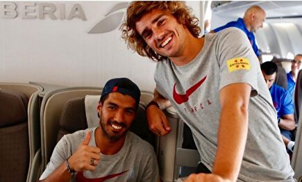 Luis Suárez y Griezmann. | Twitter Barcelona