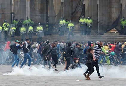 Manifestaciones este sábado en Bogotá. |  EFE