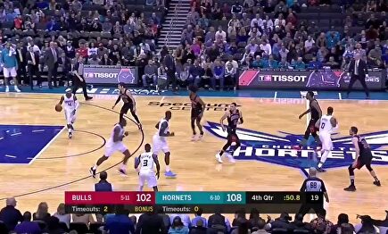 El loco y asombroso final de partido del Hornets-Bulls que da la vuelta al mundo