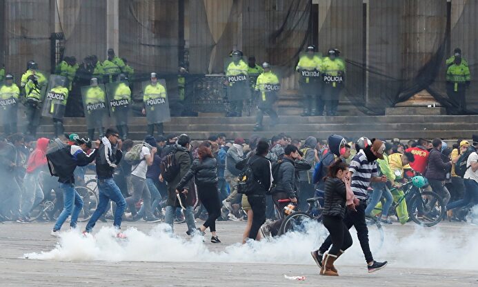 Manifestaciones este sábado en Bogotá. |  EFE