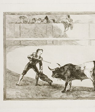 Pedro Romero entrando a matar en una de las obras de la Tauromaquia de Goya. |  Museo del Prado