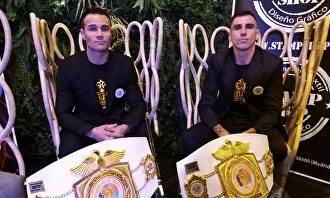 Juan Martos (i) y Jonathan Fabián, en la rueda de prensa previa a Invencibles IX. |  GD