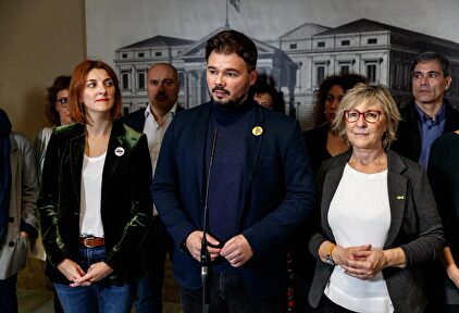 El portavoz de ERC, Gabriel Rufián este martes en el Congreso |  ERC
