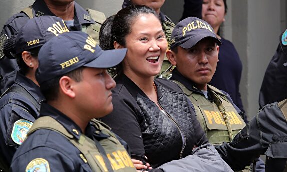 Keiko Fujimori, cuando fue detenida en octubre de 2018. |  EFE