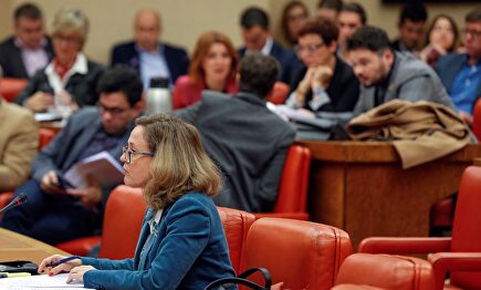 Nadia Calviño, este miércoles en la Diputación Permanente. |  EFE