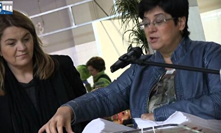 En el micrófono, la jefa de la Unidad de Normalización Lingüística de la Diputación de Valencia, Inmaculada Cerdà |  Youtube