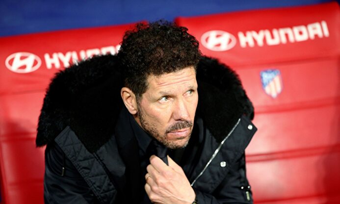 Diego Pablo Simeone durante el partido ante el Barcelona de este año en el Wanda Metropolitano. |  EFE