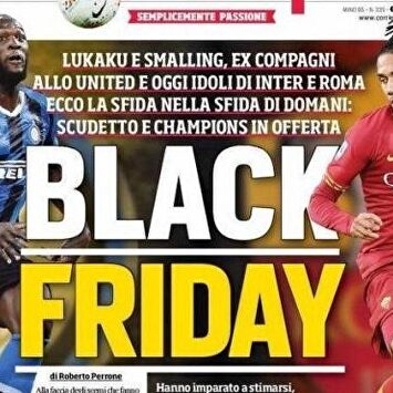 La polémica portada del Corriere dello Sport con Lukaku y Smalling. |  Twitter