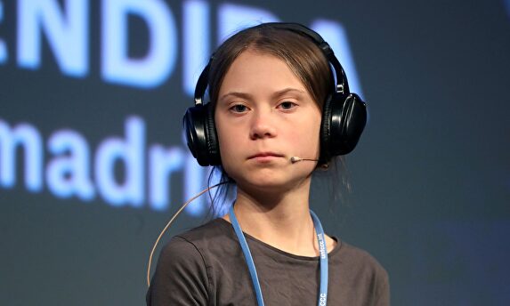 Greta, en la rueda de prensa del pasado viernes en Madrid