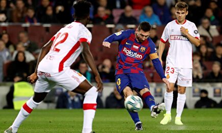 Así marcó Messi uno de sus tres goles. |  EFE