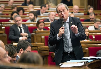 Torra en el Parlament. | EFE