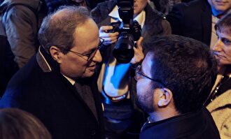 Torra y Aragonés en una concentración tras la sentencia |  EFE