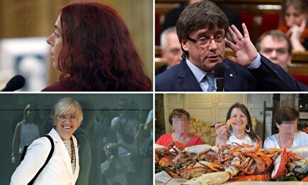La etarra Inés del Río, Carles Puigdemont, Clara Ponsatí y Natividad Jáuregui. |  Archivo