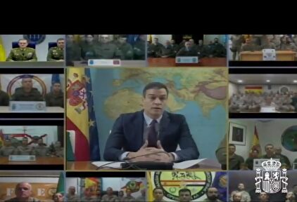Sánchez, durante su mensaje navideño a las tropas de este 2019 |  Imagen de vídeo