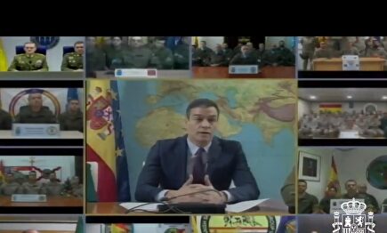 Sánchez, durante su mensaje navideño a las tropas de este 2019 |  Imagen de vídeo
