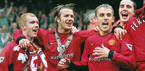 Paul Scholes con David Beckham en el Manchester United. |  Cordon Press