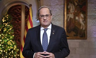El presidente de la Generalidad, Quim Torra, durante su discurso de fin de año. |  Generalidad de Cataluña