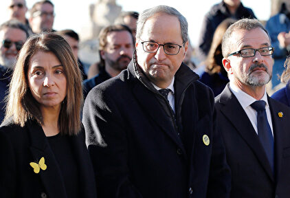 Budó, Torra y Bosch en un acto reciente. |  EFE