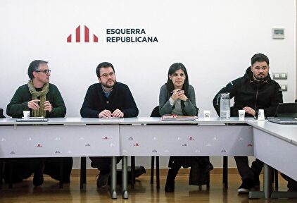 Josep Maria Jové, Pere Aragonés, Marta Vilalta y Gabriel Rufián, de ERC. |  EFE