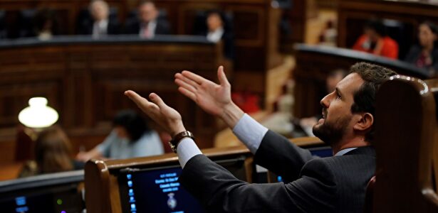 Pablo Casado se enfrenta a Bildu. |  EFE