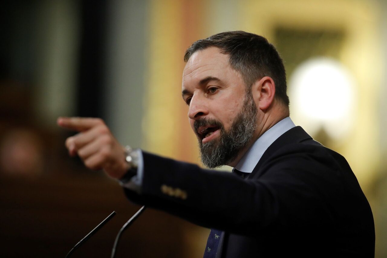 Santiago Abascal, durante su intervención en el Congreso de los Diputados |  EFE