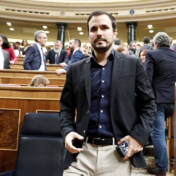 El líder de Izquierda Unida, Alberto Garzón, en el Congreso de los Diputado |  EFE