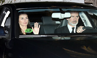 La Familia Real acude a la capilla ardiente de la infanta Pilar de Borbón