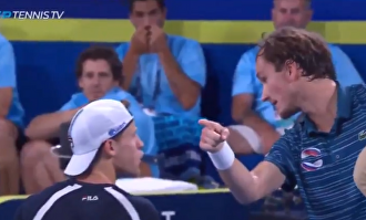 Diego Schwartzman y Daniil Medvedev. |  Twitter