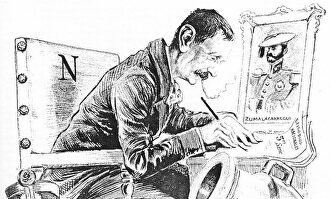 Caricatura de Galdós escribiendo los 'Episodios nacionales' |  Wikipedia