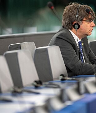 Puigdemont en el Parlamento Europeo. | EFE