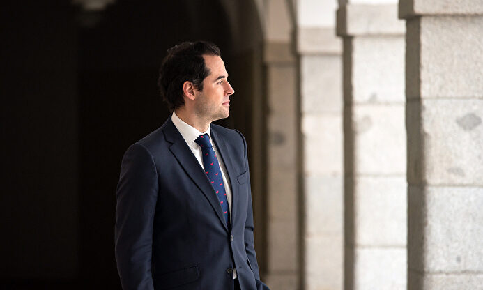 El vicepresidente de la Comunidad de Madrid, Ignacio Aguado, en la sede del Gobierno autonómico. | David Alonso Rincón