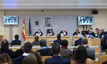 Imagen del interior de la sala donde se celebra el juicio contra Trapero. |  EFE
