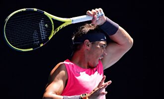 Rafa Nadal, durante su debut en el Abierto de Australia ante Hugo Dellien. |  EFE