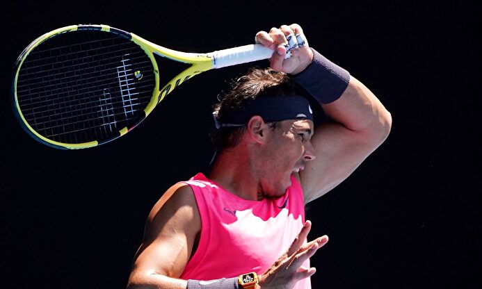 Rafa Nadal, durante su debut en el Abierto de Australia ante Hugo Dellien. |  EFE