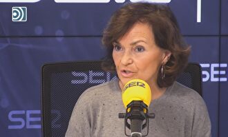 Carmen Calvo, durante su entrevista. |  Imagen TV