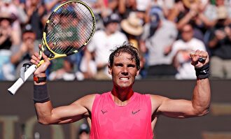 Rafa Nadal celebra su victoria en tercera ronda ante Pablo Carreño. |  EFE