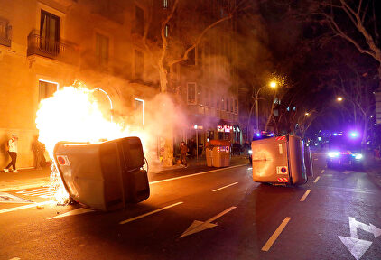 Violencia separatista en Barcelona. | EFE