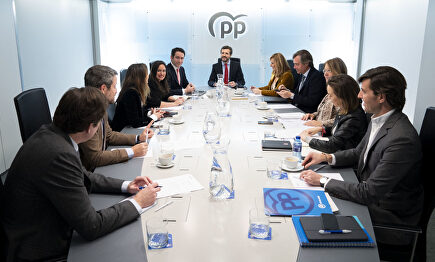 Pablo Casado preside la reunión del Comité de Dirección del PP. | EFE