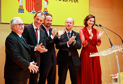 Una imagen de la toma de posesión de Manuel Castells. | Europa Press